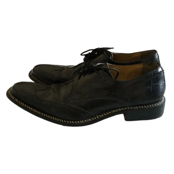 Giorgio Brutini Mens 210851 Caster Wing Tip Oxford Dress Shoes Black Size 10 M