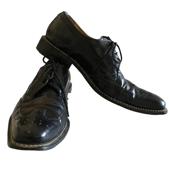Giorgio Brutini Mens 210851 Caster Wing Tip Oxford Dress Shoes Black Size 10 M