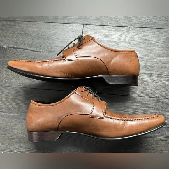 Giorgio Brutini Men's Brown Leather Lace Up Square Toe Dress Shoes Size 8.5M