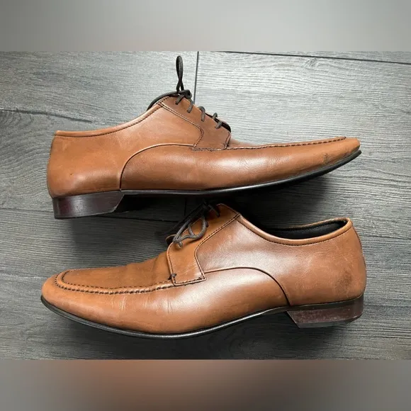 Giorgio Brutini Men's Brown Leather Lace Up Square Toe Dress Shoes Size 8.5M