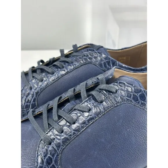 Giorgio's of Palm Beach Blue Crocodile 🐊 Trim And Blue Leather Size 12 USA
