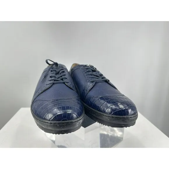 Giorgio's of Palm Beach Blue Crocodile 🐊 Trim And Blue Leather Size 12 USA
