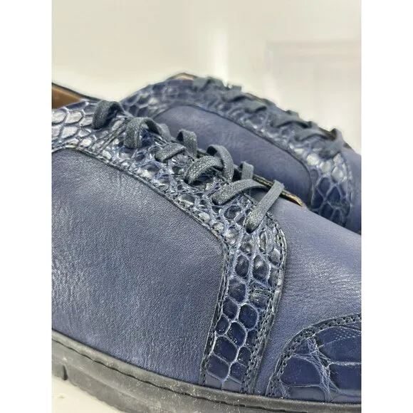 Giorgio's of Palm Beach Blue Crocodile 🐊 Trim And Blue Leather Size 12 USA