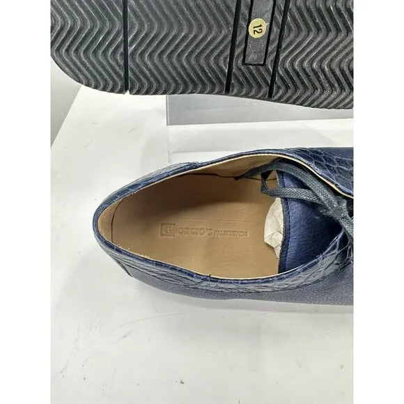 Giorgio's of Palm Beach Blue Crocodile 🐊 Trim And Blue Leather Size 12 USA