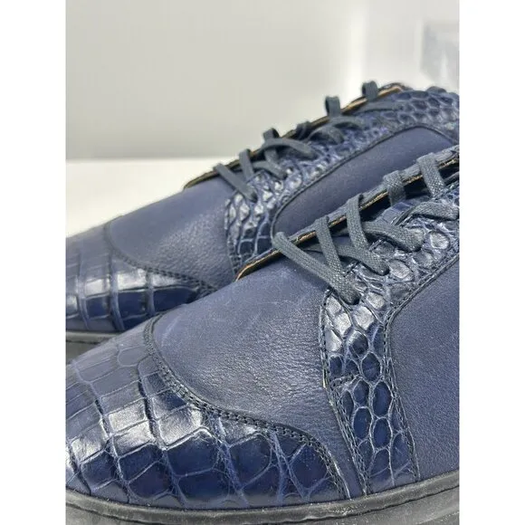 Giorgio's of Palm Beach Blue Crocodile 🐊 Trim And Blue Leather Size 12 USA