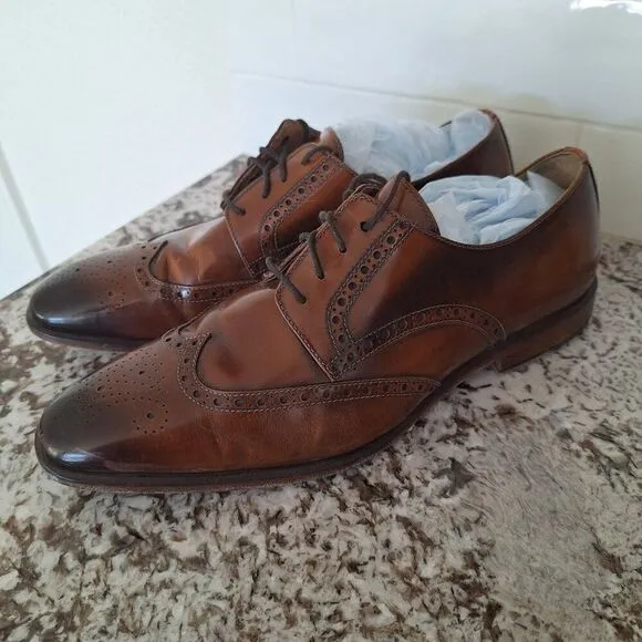 Giovacchini Brown Leather Derby dress shoes size 10.5 D