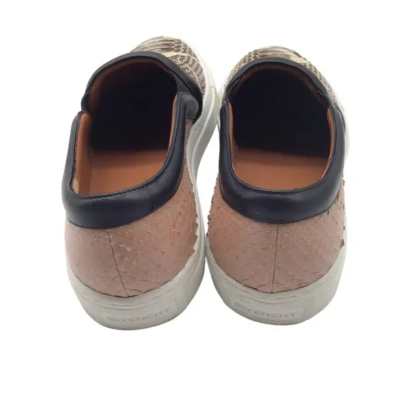 GIVENCHY BROWN / BLACK SNAKE PRINT SLIP-ON SNEAKERS
