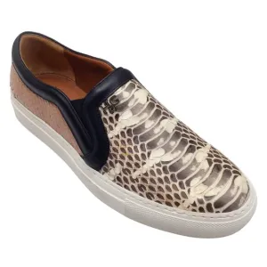 GIVENCHY BROWN / BLACK SNAKE PRINT SLIP-ON SNEAKERS