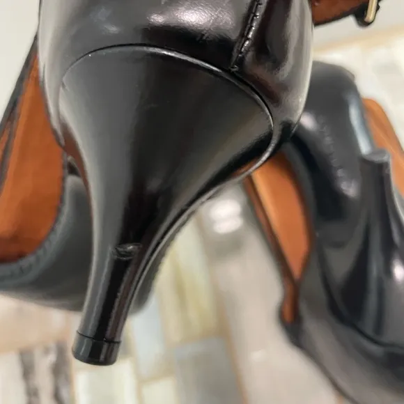 Givenchy Womens Black Snake Print Leather Ankle Strap Heels Size EU 37