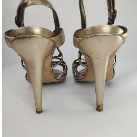 Gold Manolo Blahnik  heeled sandals
