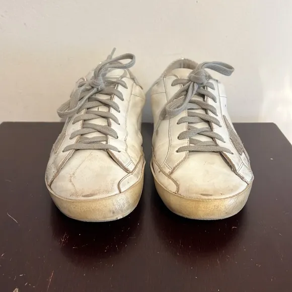 Golden Goose Superstar Silver Tab Trainer Sneakers, size 40