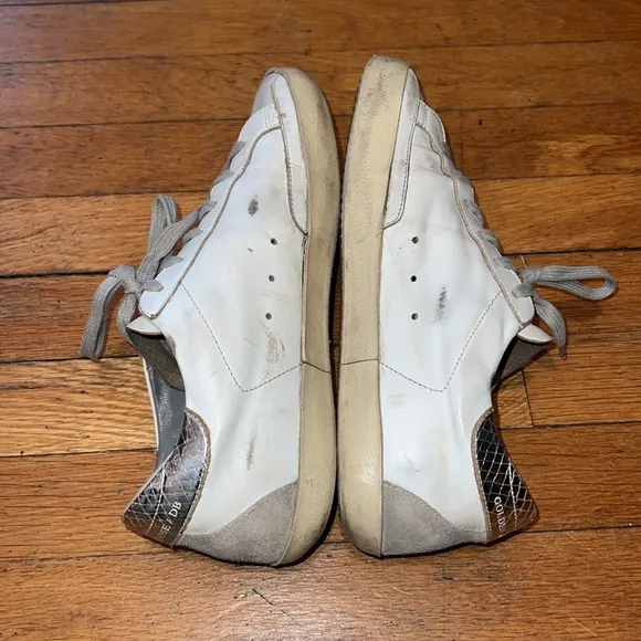 Golden Goose Superstar Silver Tab Trainer Sneakers, size 40