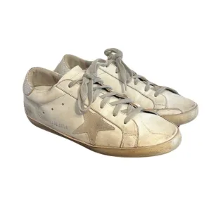 Golden Goose Superstar Silver Tab Trainer Sneakers, size 40