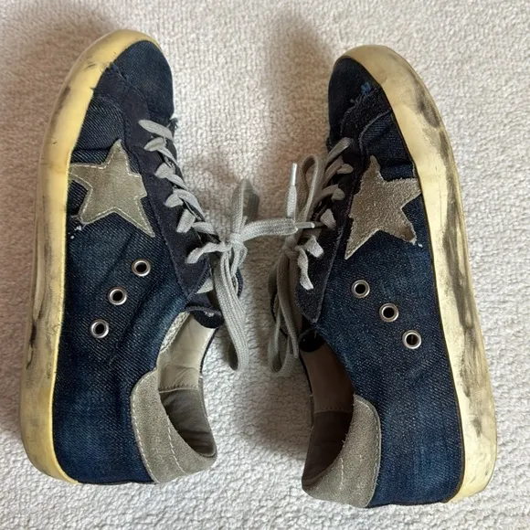 Golden Goose Superstar Sneakers-Denim Blue-Size 7