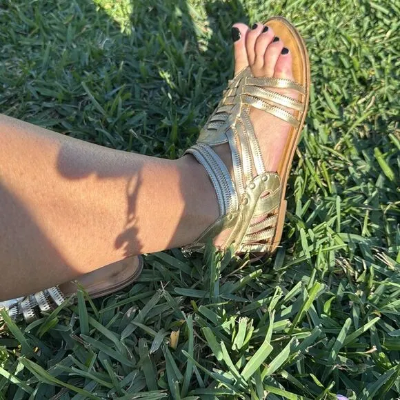 Gold Gladiator Sandals - DVF Sandals Like New - Size 38 - GREAT CONDITION