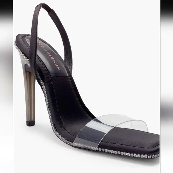 Good American Crystal Crush Lucite® Sandal