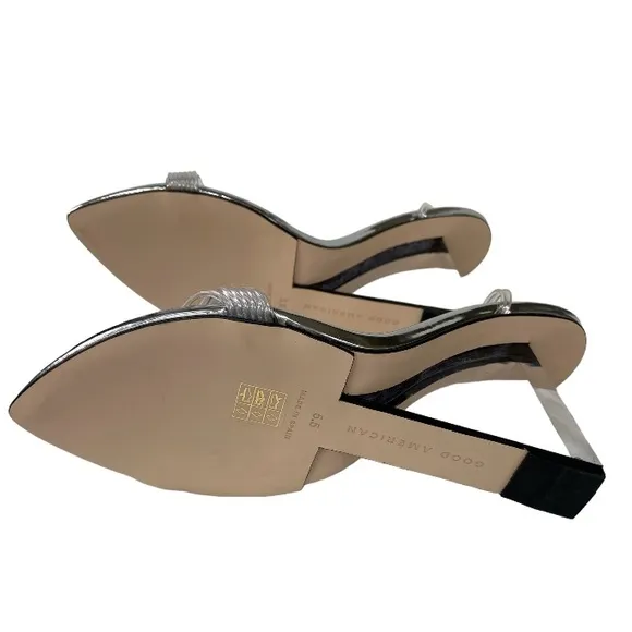 Good AmericanClear Block Heel Clear Straps Sandals Size 5.5 New