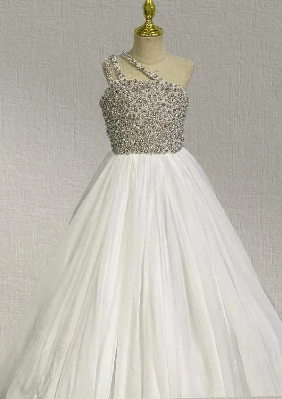 Gorgeous White Glitter Pageant Dresses For Juniors