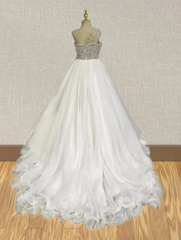 Gorgeous White Glitter Pageant Dresses For Juniors