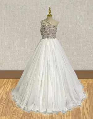 Gorgeous White Glitter Pageant Dresses For Juniors