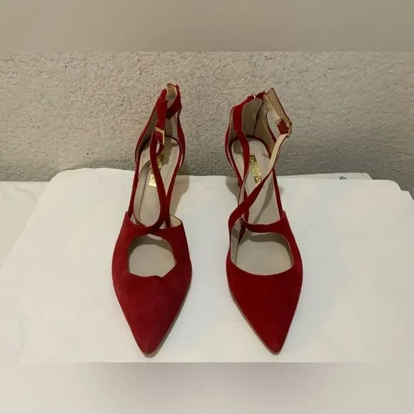 Gorgeous Red Louise et Cie shoes suede low heels size 8