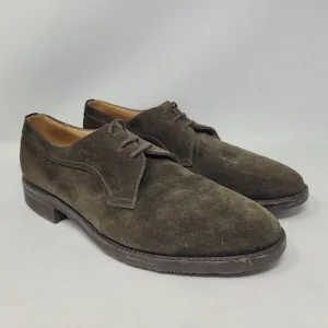 Gravati Shoes Mens 9 Brown Suede Derby Tie Lace Up Italy Classic Dress Casual