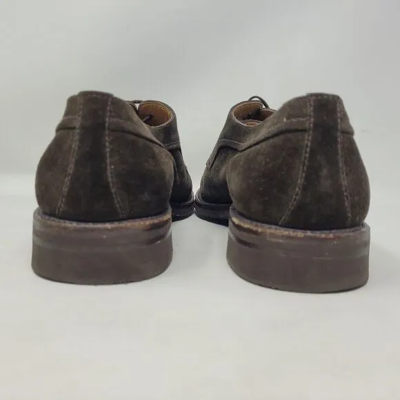 Gravati Shoes Mens 9 Brown Suede Derby Tie Lace Up Italy Classic Dress Casual