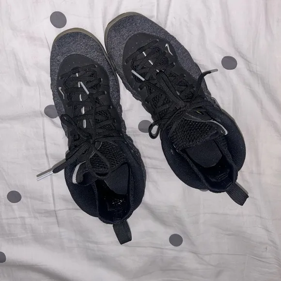 Gray and Black Nike Foamposite Sneakers