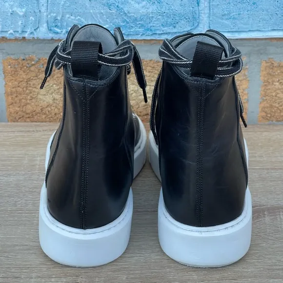 Grenson black Calf Leather Hi-top Sneakers unisex size 5/7