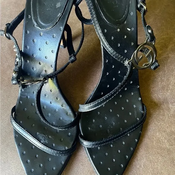 Gucci Elegant Black Strappy Heels