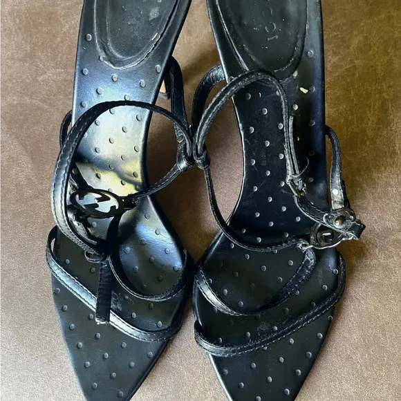Gucci Elegant Black Strappy Heels