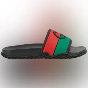 Gucci GG Interlock Slides Red/Green/Black US Size 6 (36 EU)