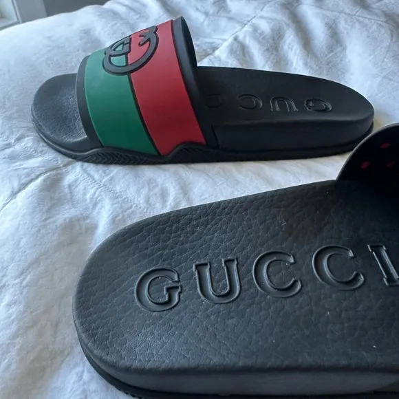 Gucci GG Interlock Slides Red/Green/Black US Size 6 (36 EU)