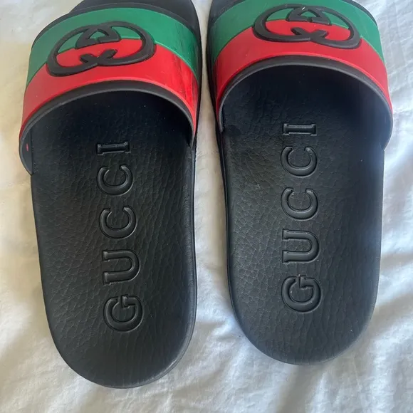 Gucci GG Interlock Slides Red/Green/Black US Size 6 (36 EU)