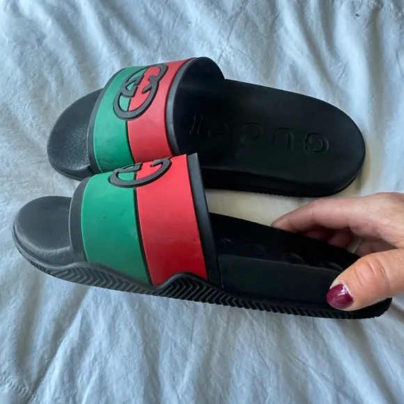 Gucci GG Interlock Slides Red/Green/Black US Size 6 (36 EU)