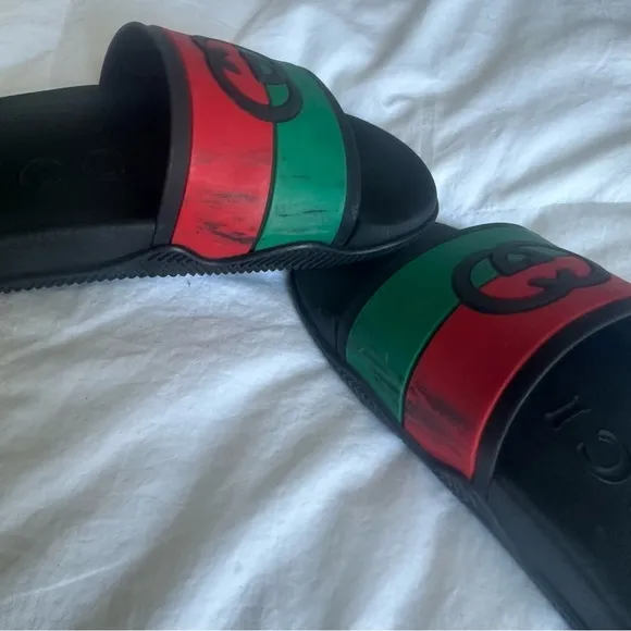 Gucci GG Interlock Slides Red/Green/Black US Size 6 (36 EU)
