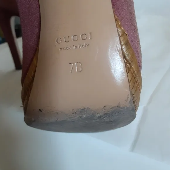 Gucci heels suede distressed sz 7B