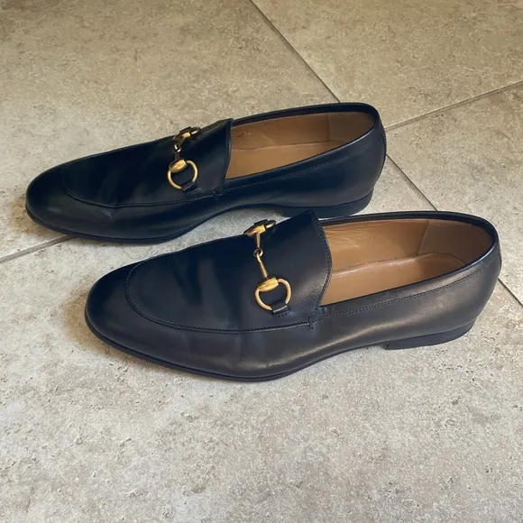 Gucci Jordon black leather men’s loafers