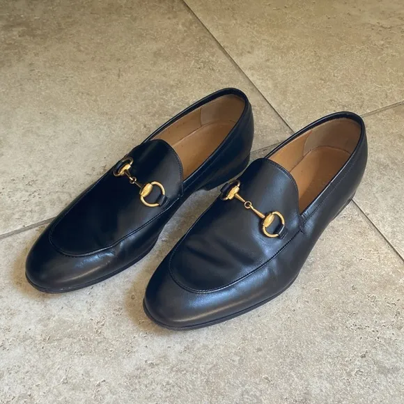 Gucci Jordon black leather men’s loafers