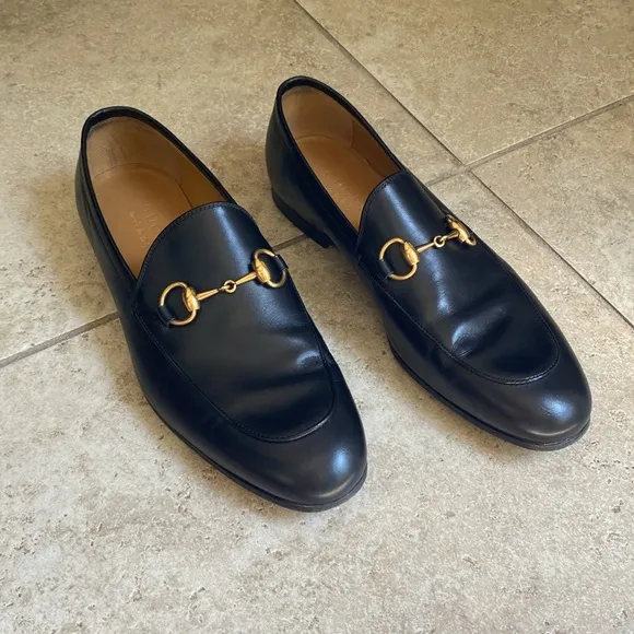 Gucci Jordon black leather men’s loafers