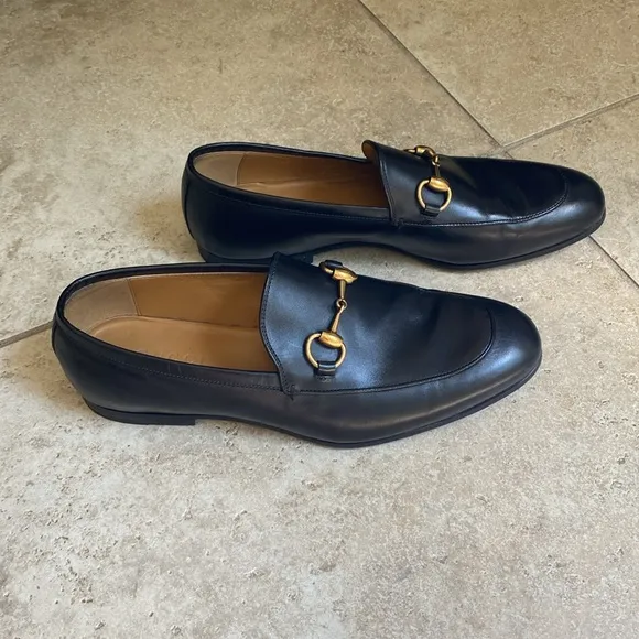 Gucci Jordon black leather men’s loafers