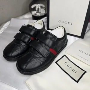 Gucci Kids Monogram Leather Sneakers!