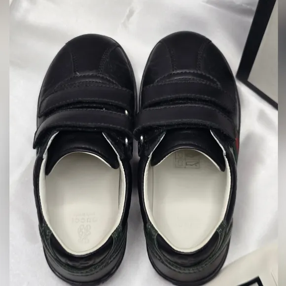 Gucci Kids Monogram Leather Sneakers!