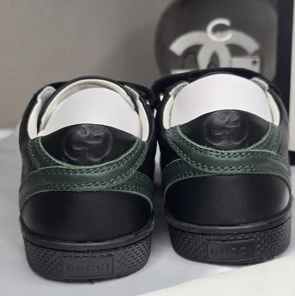 Gucci Kids Monogram Leather Sneakers!
