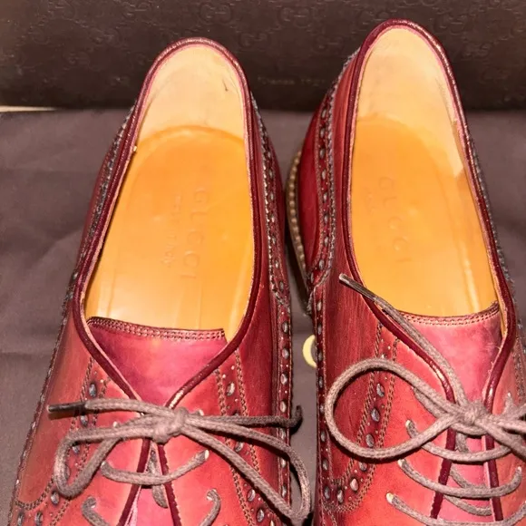 Gucci Men's Red Leather Dress Shoes