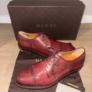 Gucci Men's Red Leather Dress Shoes