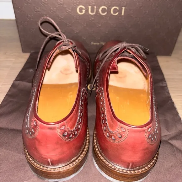Gucci Men's Red Leather Dress Shoes