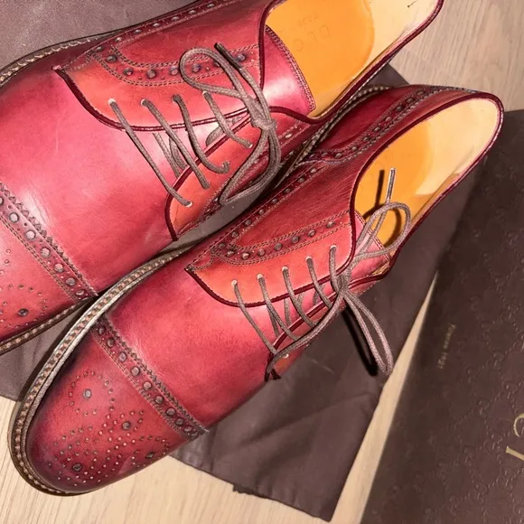 Gucci Men's Red Leather Dress Shoes