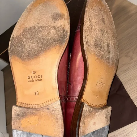 Gucci Men's Red Leather Dress Shoes