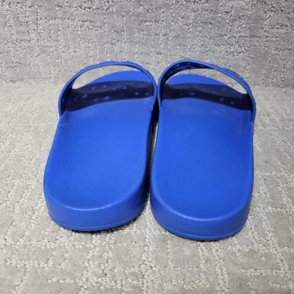 Gucci Pursuit Slide Men's Size US 10 Blue Rubber GG Perforated Sandals.